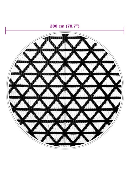 Āra paklājs, ø200 cm, arakil melns pp