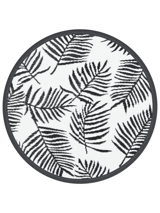 Āra paklājs, ø120 cm, arakil balts un melns pp