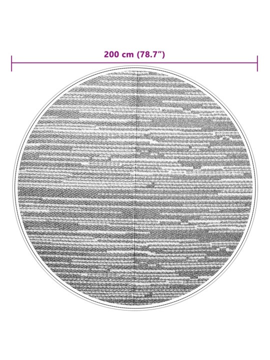 Āra paklājs, ø200 cm, arakil pelēks, pp