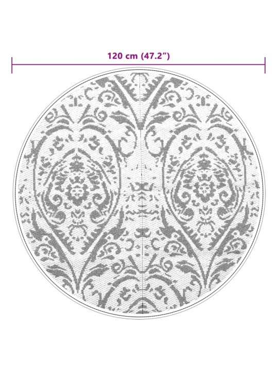 Āra paklājs, ø120 cm, arakil oranžs un balts pp