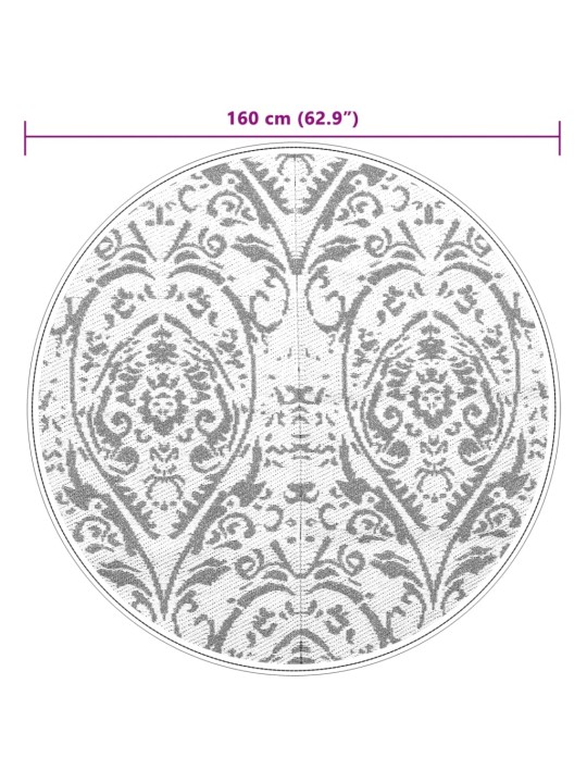 Āra paklājs, ø160 cm, arakil oranžs un balts pp