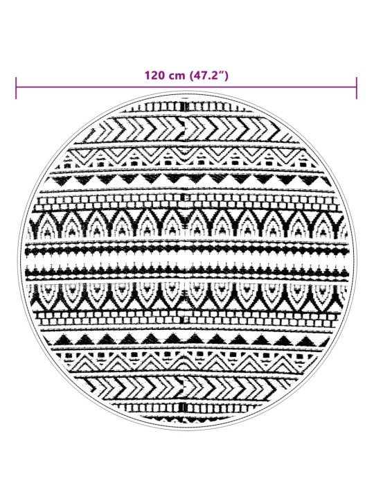 Āra paklājs, ø120 cm, arakil melns, pp