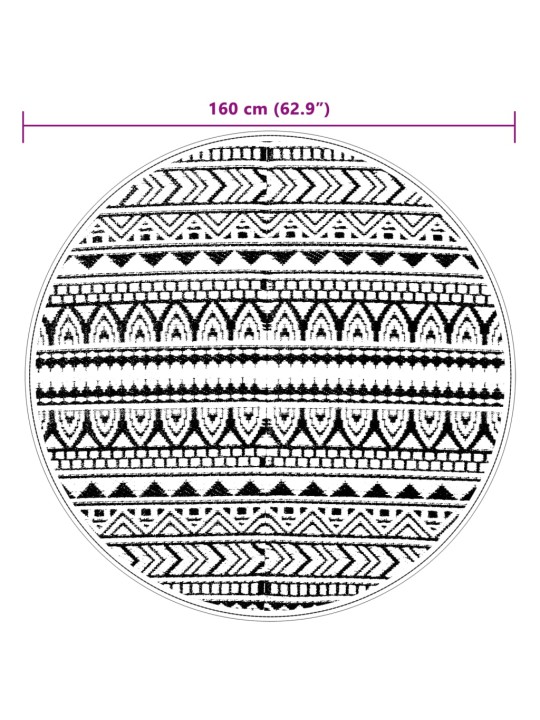 Āra paklājs, ø160 cm, arakil melns, pp