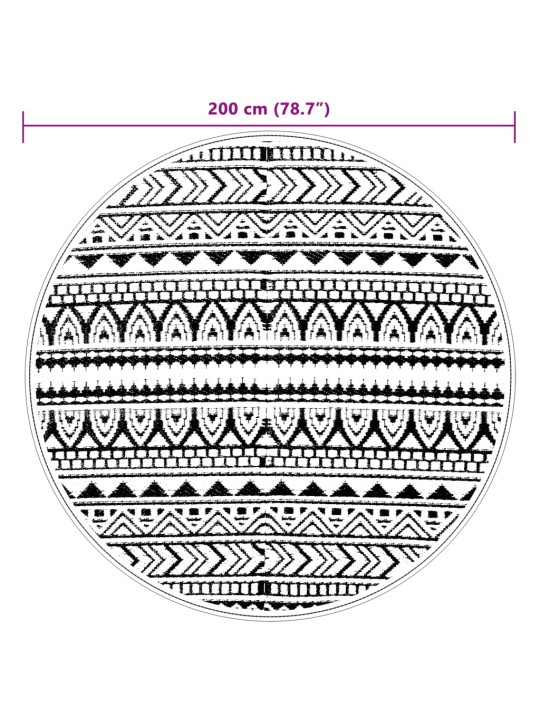 Āra paklājs, ø200 cm, arakil melns, pp