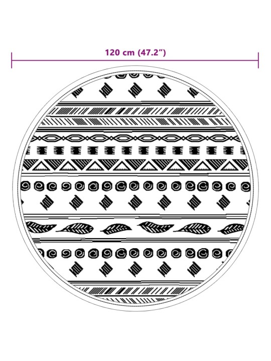 Āra paklājs, ø120 cm, arakil pelēks, pp