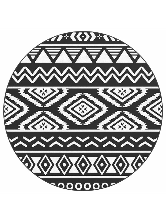 Āra paklājs, ø200 cm, arakil melns, pp