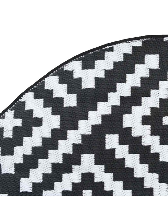Āra paklājs, ø120 cm, arakil balts un melns pp