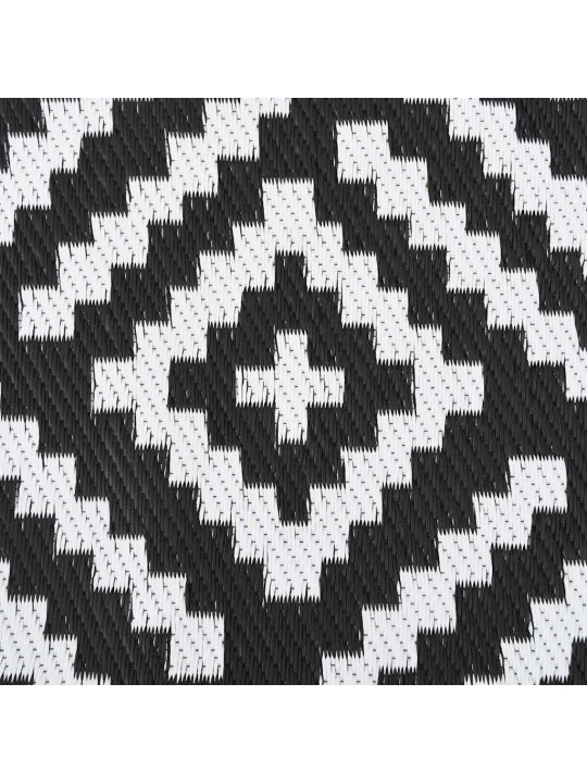 Āra paklājs, ø120 cm, arakil balts un melns pp