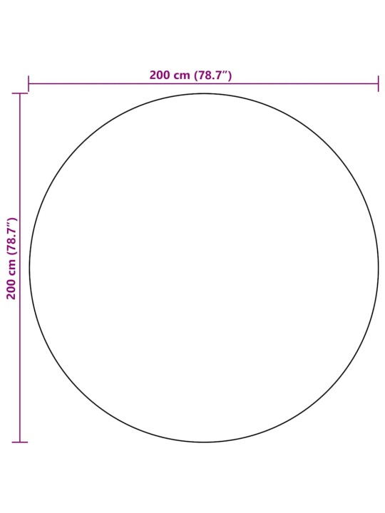 Āra paklājs, ø200 cm, arakil balts un melns pp