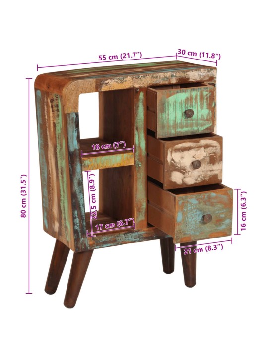 Kumode, 55x30x80 cm, pārstrādāts masīvkoks
