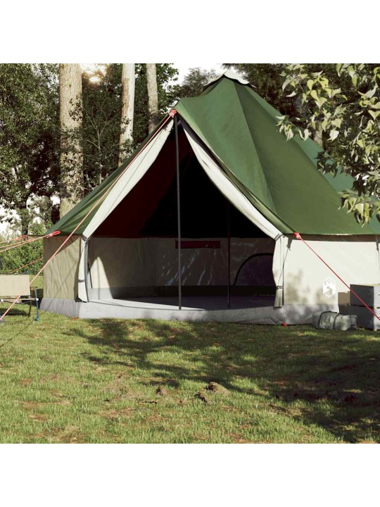 Ģimenes telts, tipi, 10 personām, zaļa, ūdensnecaurlaidīga