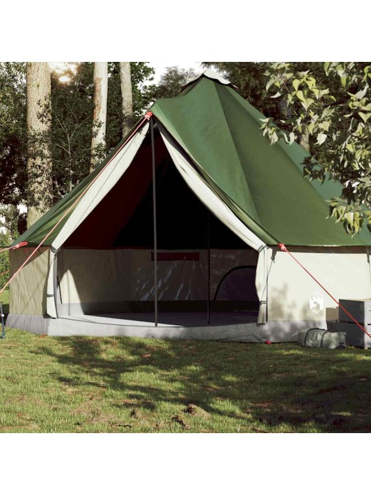 Ģimenes telts, tipi, 10 personām, zaļa, ūdensnecaurlaidīga