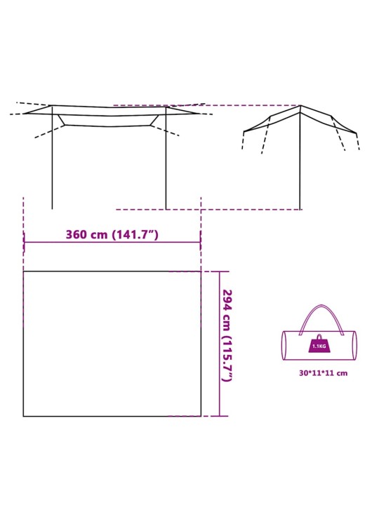 Kempinga tents, zila, 360x294 cm, ūdensizturīga