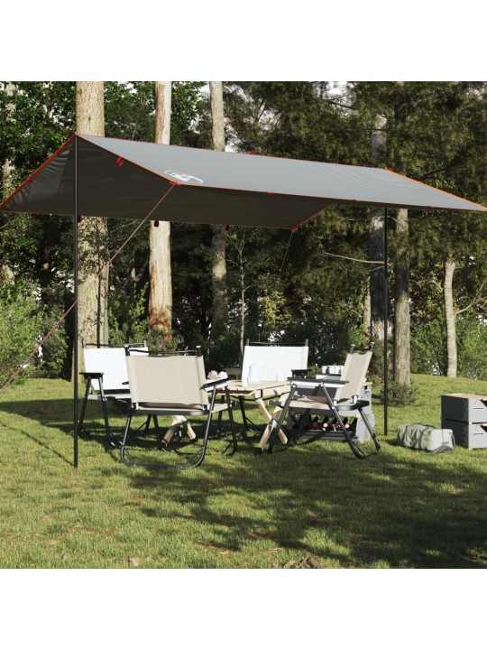 Kempinga tents, pelēka, oranža, 400x294 cm, ūdensizturīga