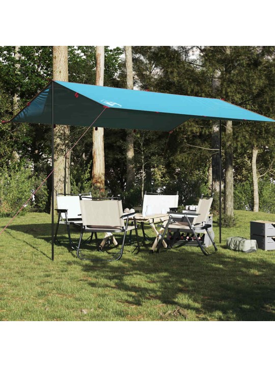 Kempinga tents, zila, 400x294 cm, ūdensizturīga