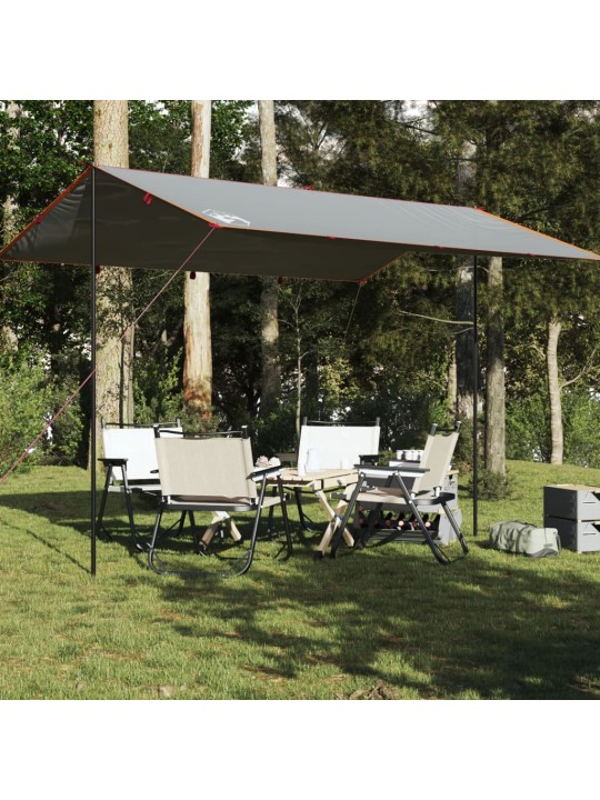 Kempinga tents, pelēka, oranža, 400x294 cm, ūdensizturīga