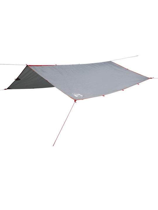 Kempinga tents, pelēka, oranža, 500x294 cm, ūdensizturīga