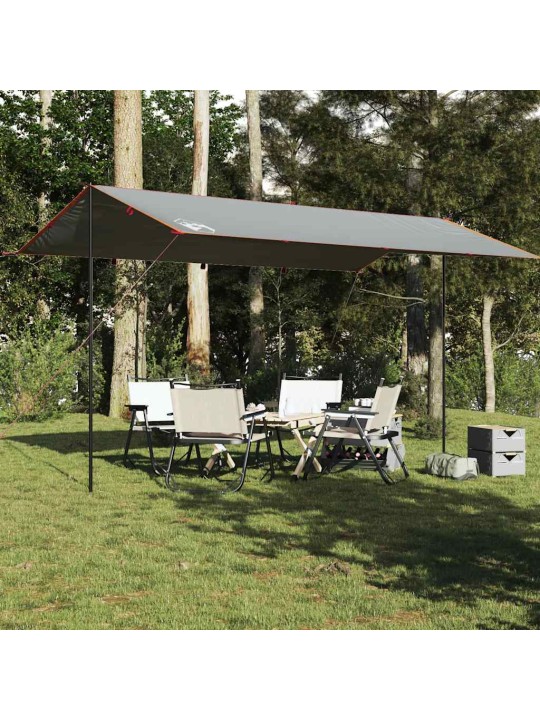 Kempinga tents, pelēka, oranža, 500x294 cm, ūdensizturīga