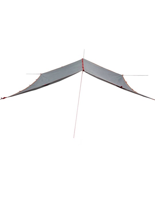 Kempinga tents, pelēka, oranža, 500x294 cm, ūdensizturīga