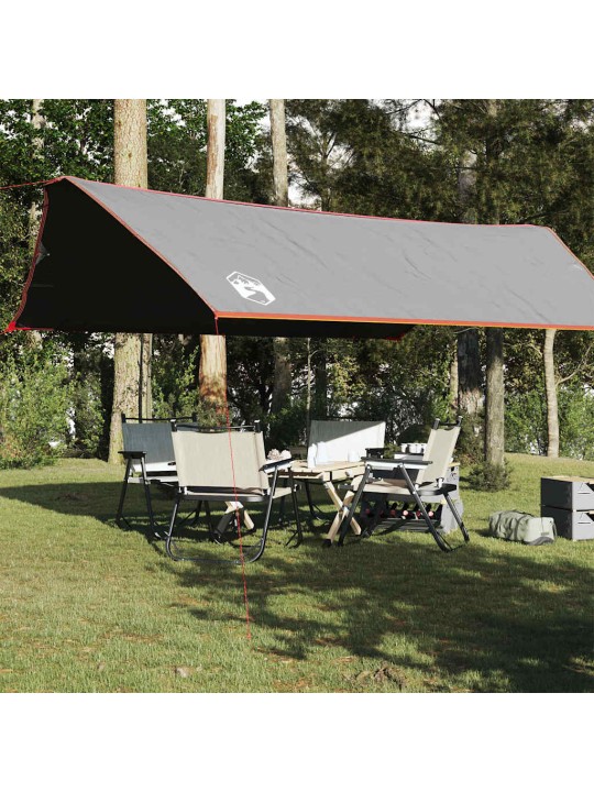 Kempinga tents, pelēka, oranža, 500x294 cm, ūdensizturīga