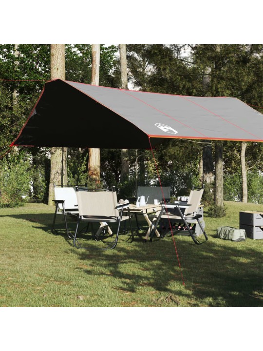 Kempinga tents, pelēka, oranža, 420x440 cm, ūdensizturīga
