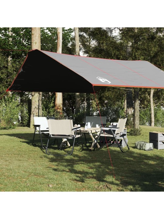 Kempinga tents, pelēka, oranža, 420x440 cm, ūdensizturīga