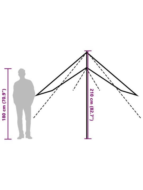 Kempinga tents, zila, 460x305x210 cm, ūdensizturīga