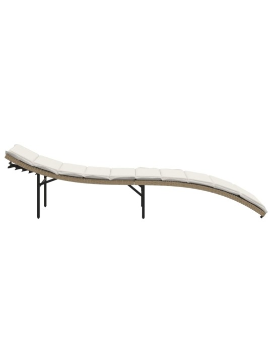 Sauļošanās zvilnis, bēšs, 55x199x50 cm, pe rotangpalma