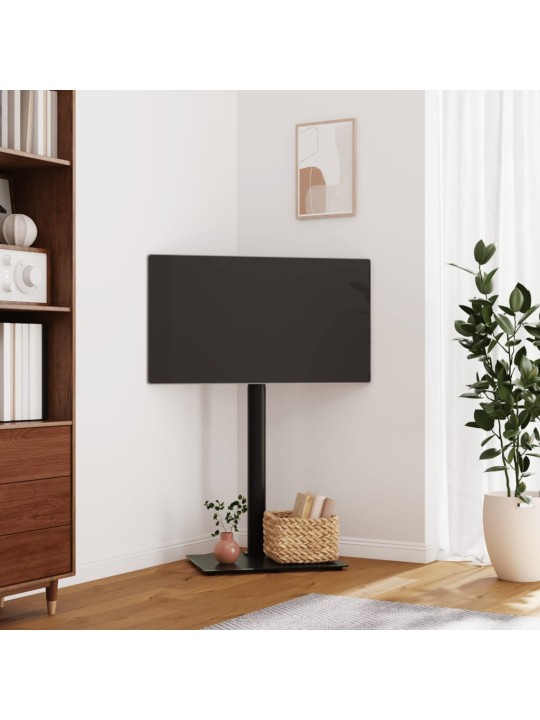 Stūra tv statīvs, 1 plaukts, 32-65 collu tv, melns