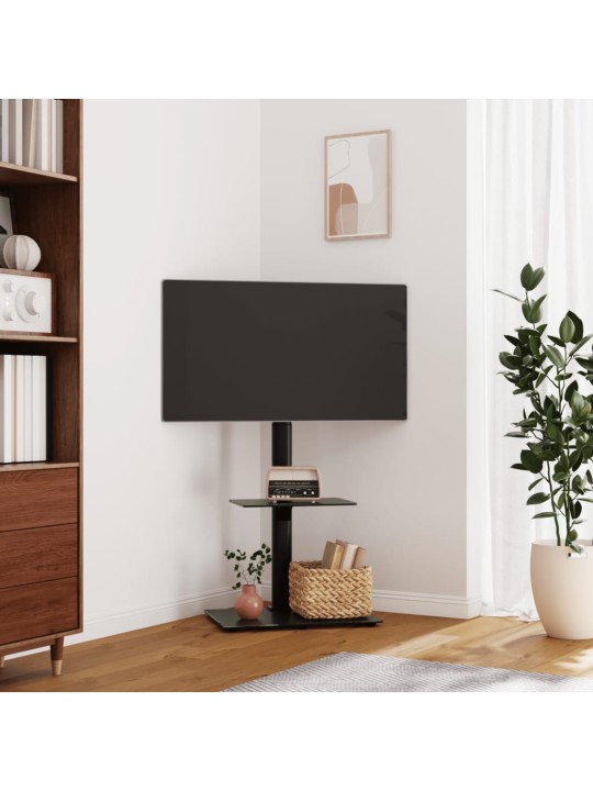 Stūra tv statīvs, 2 līmeņi, 32-65 collu tv, melns
