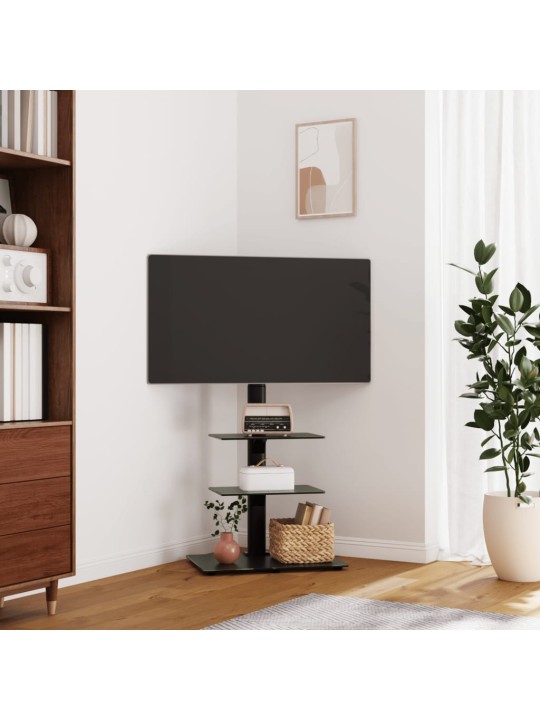 Stūra tv statīvs, 3 līmeņi, 32-65 collu tv, melns