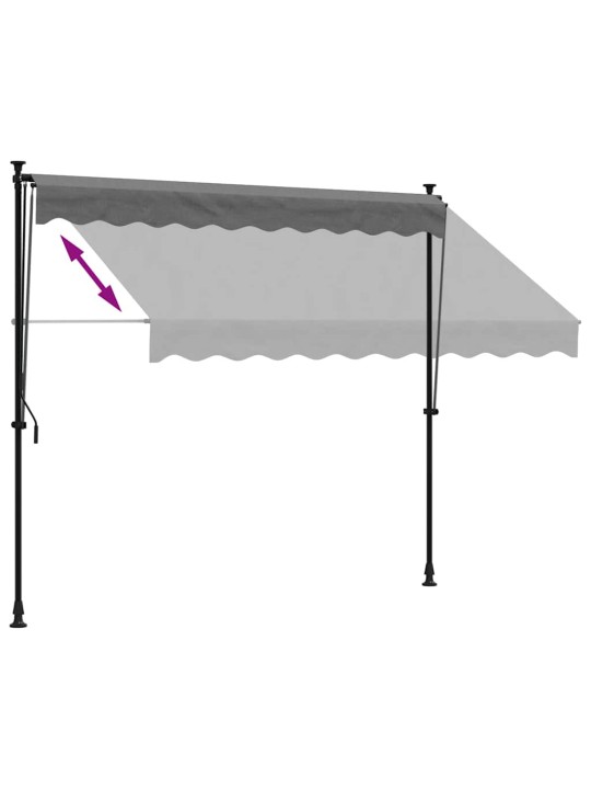 Izvelkama markīze, 250x150 cm, antracītpelēka, audums, tērauds