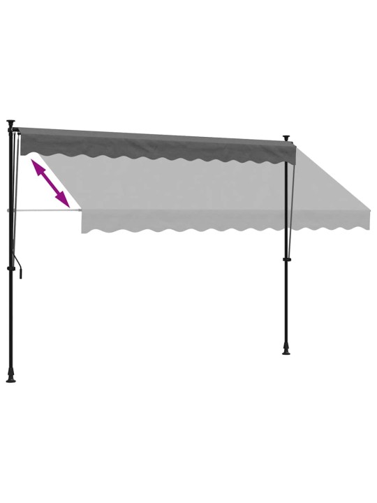 Izvelkama markīze, 300x150 cm, antracītpelēka, audums, tērauds