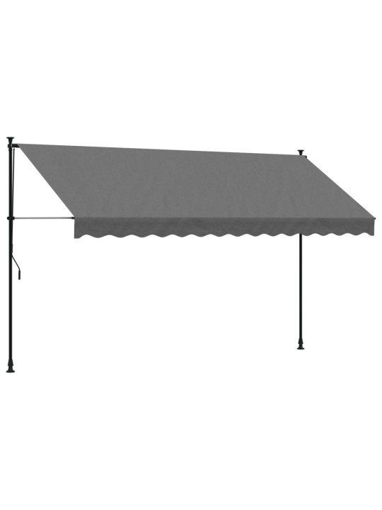 Izvelkama markīze, 350x150 cm, antracītpelēka, audums, tērauds