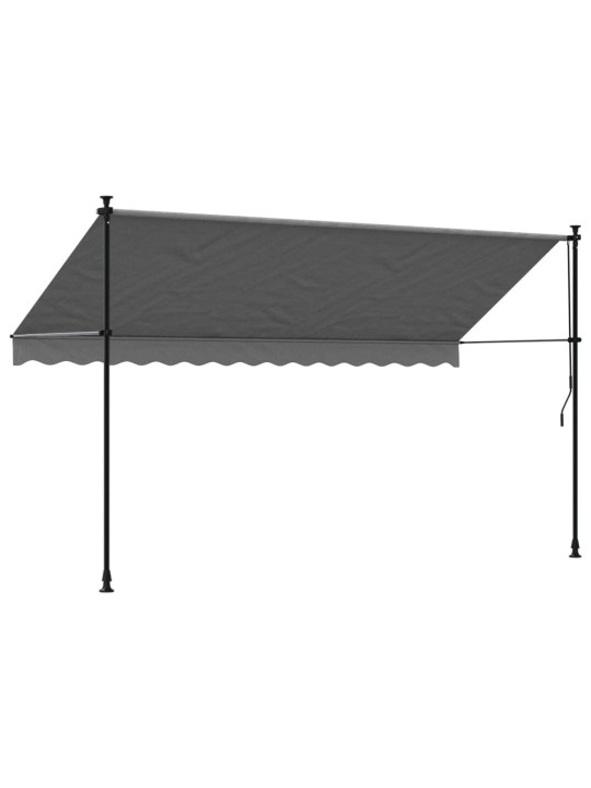 Izvelkama markīze, 350x150 cm, antracītpelēka, audums, tērauds