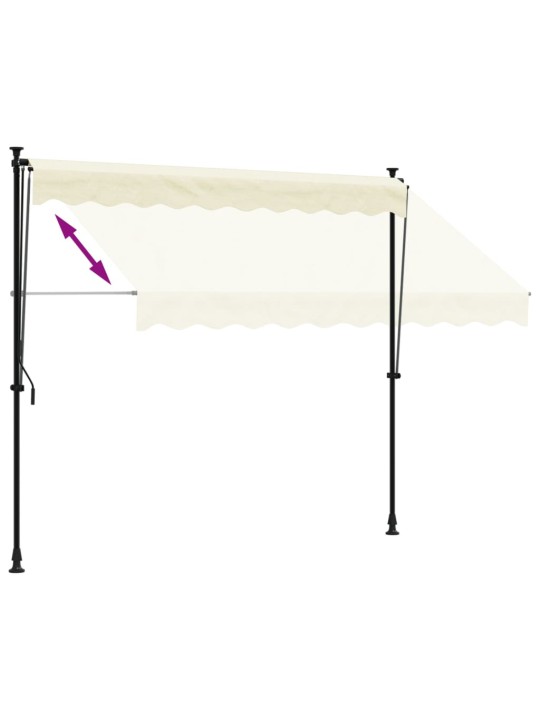 Izvelkama markīze, 250x150 cm, krēmkrāsas, audums, tērauds