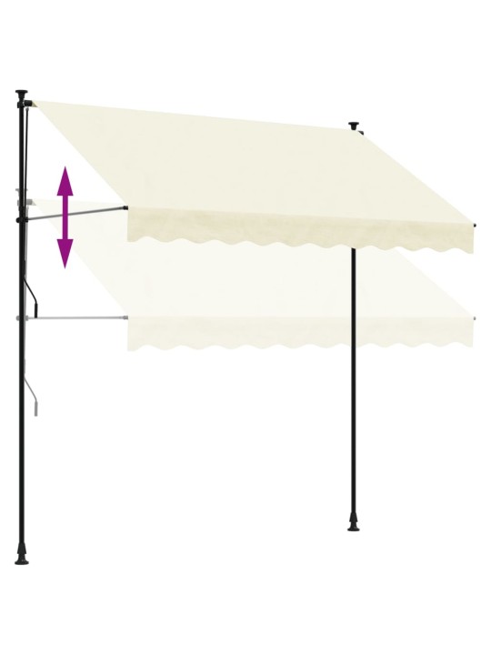 Izvelkama markīze, 250x150 cm, krēmkrāsas, audums, tērauds