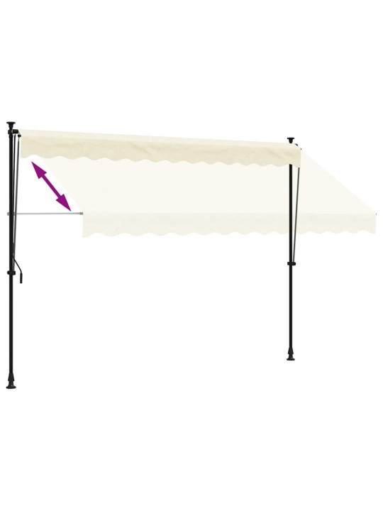Izvelkama markīze, 300x150 cm, krēmkrāsas, audums, tērauds