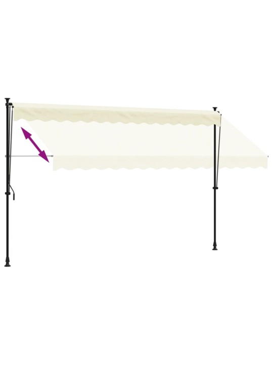 Izvelkama markīze, 350x150 cm, krēmkrāsas, audums, tērauds