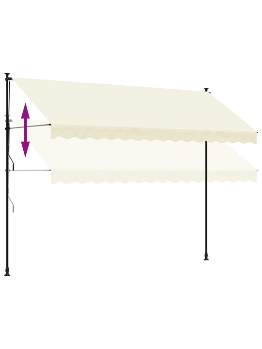 Izvelkama markīze, 350x150 cm, krēmkrāsas, audums, tērauds
