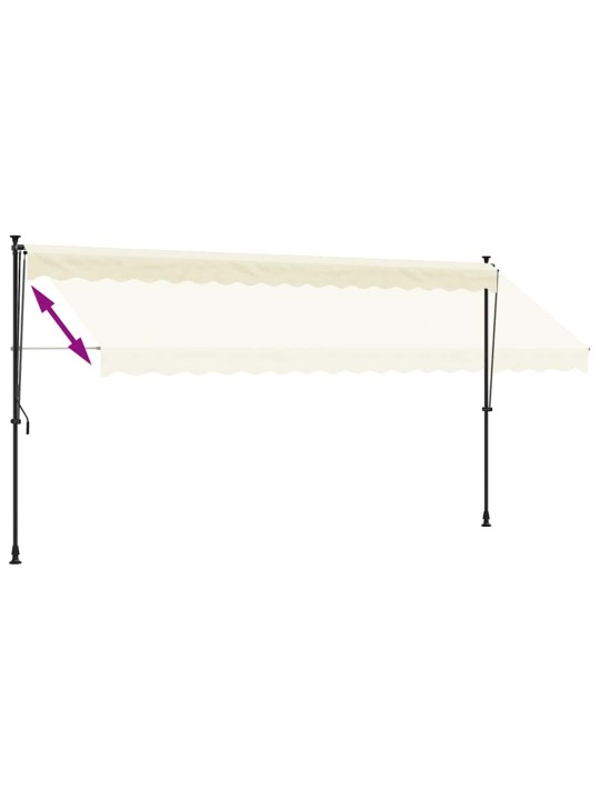 Izvelkama markīze, 400x150 cm, krēmkrāsas, audums, tērauds