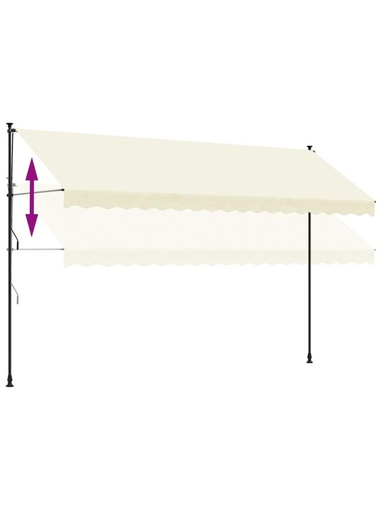 Izvelkama markīze, 400x150 cm, krēmkrāsas, audums, tērauds