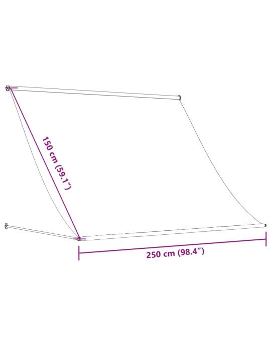 Izvelkama markīze, 250x150 cm, antracītpelēka, audums, tērauds