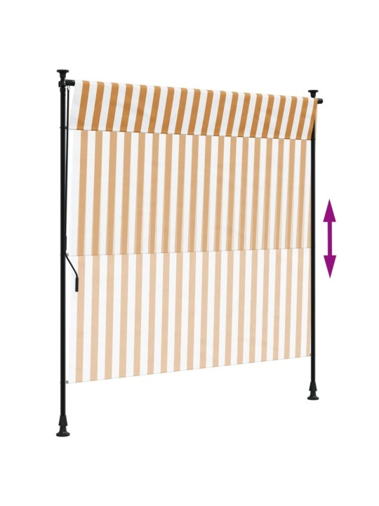 Āra ruļļu žalūzija, 150x270 cm, oranža, balta, audums, tērauds