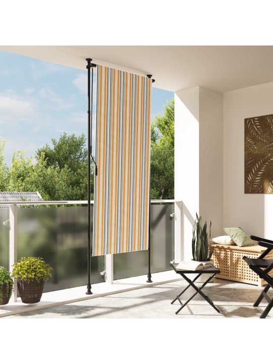 Āra ruļļu žalūzija, 120x270cm, dzeltena, balta, audums, tērauds