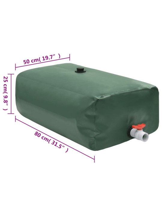 Ūdens tvertne ar krānu, saliekama, 100 l, pvc