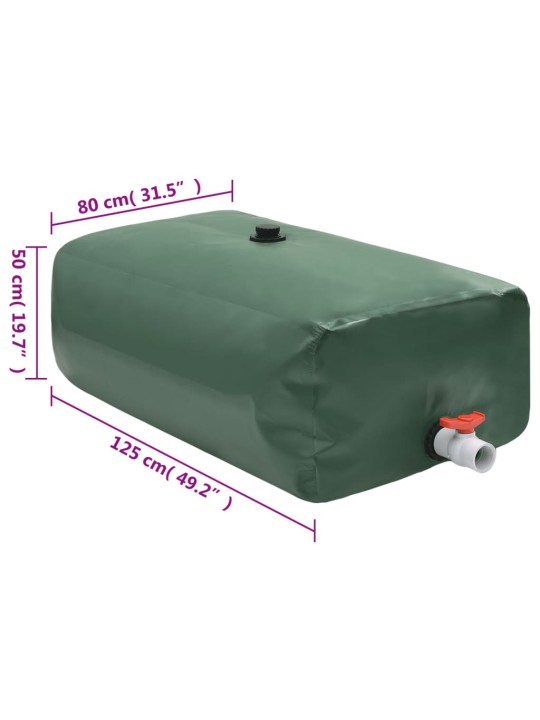 Ūdens tvertne ar krānu, saliekama, 500 l, pvc