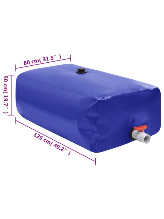 Ūdens tvertne ar krānu, saliekama, 500 l, pvc