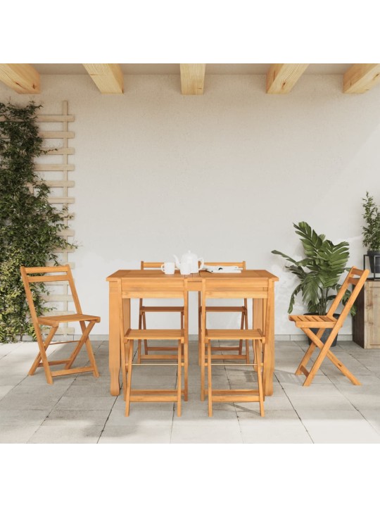 Saliekami bistro krēsli, 6 gab., akācijas masīvkoks