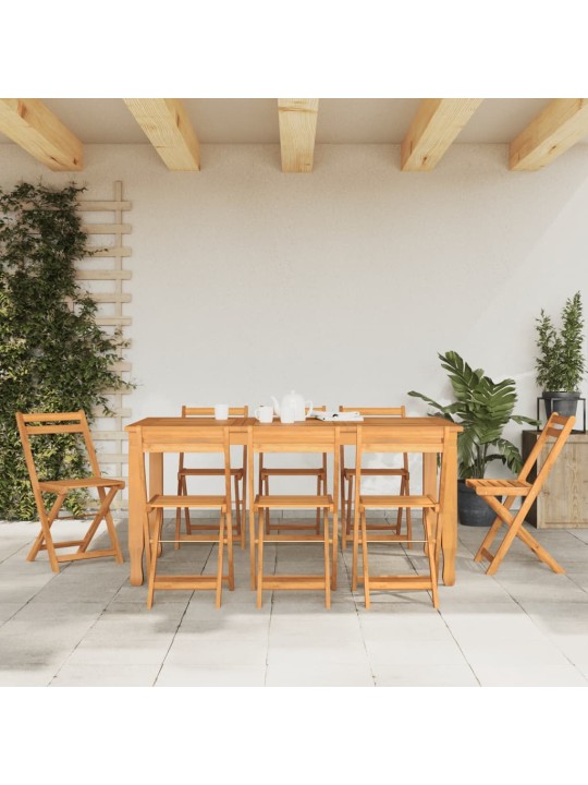 Saliekami bistro krēsli, 8 gab., akācijas masīvkoks